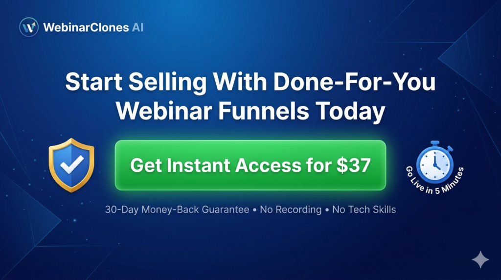 WebinarClones AI Review – get instant access for $37 with 30-day money-back guarantee