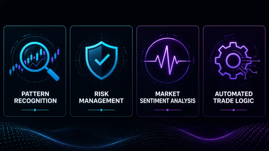 CyberFX Signals Review – four core AI signal features illustrated