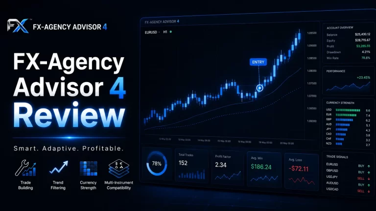 FX-Agency Advisor 4 Review – hero banner showing MT4/MT5 trading panel